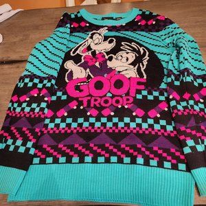 RARE Disney Womens XS Goof Troop Holiday Sweater